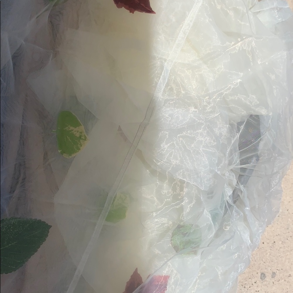 Extra long scarf with leaves at the end beautiful